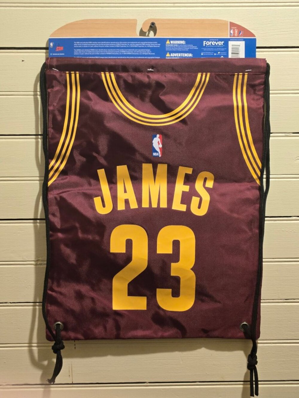 NWT Forever Collectibles Drawstring Backpack LeBron James Cleveland 23 Burgundy